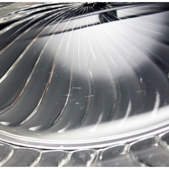 Fostoria Colony 3-Part Divided Relish Dish 13" Clear Swirl Pattern 2412 - Picture 5 of 6